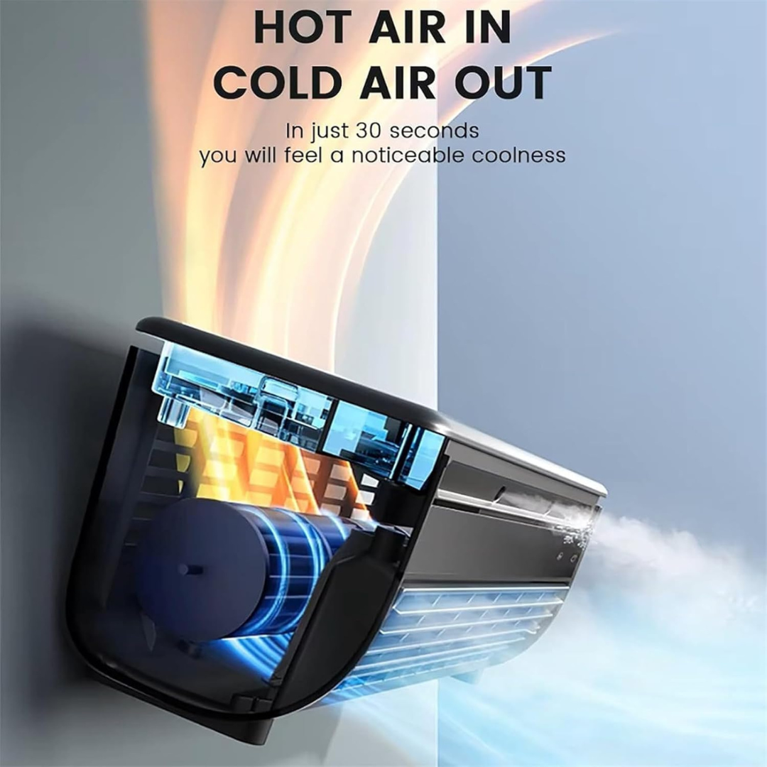 Rechargeable Fan, 3-Speed Spray, Portable Air Cooler