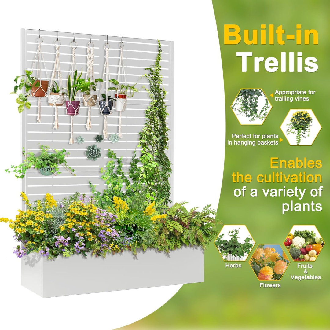 Metal Raised Garden Bed with Trellis