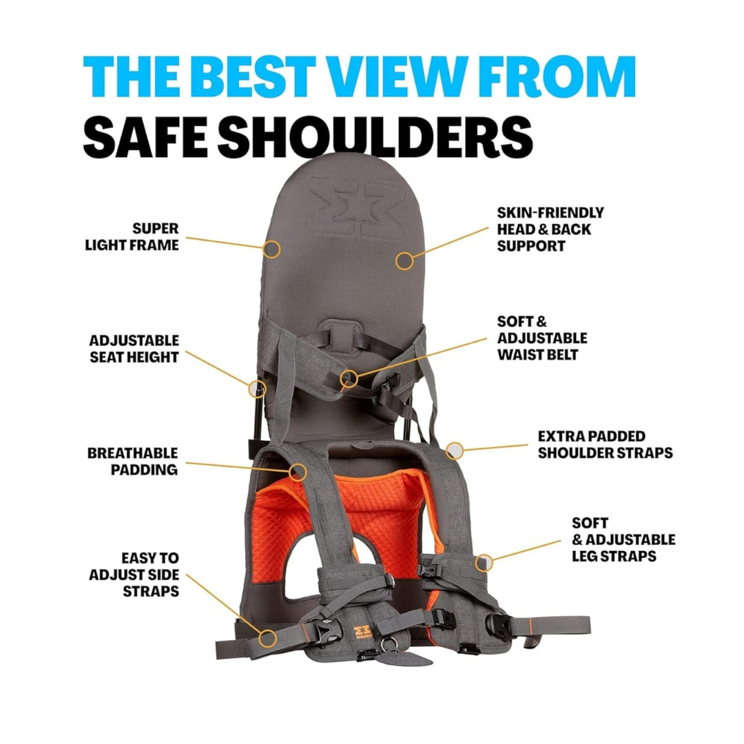 Lightweight Child Shoulder Carrier and Sunshade Bundle - For Kids 6 Months to 4 Years Old