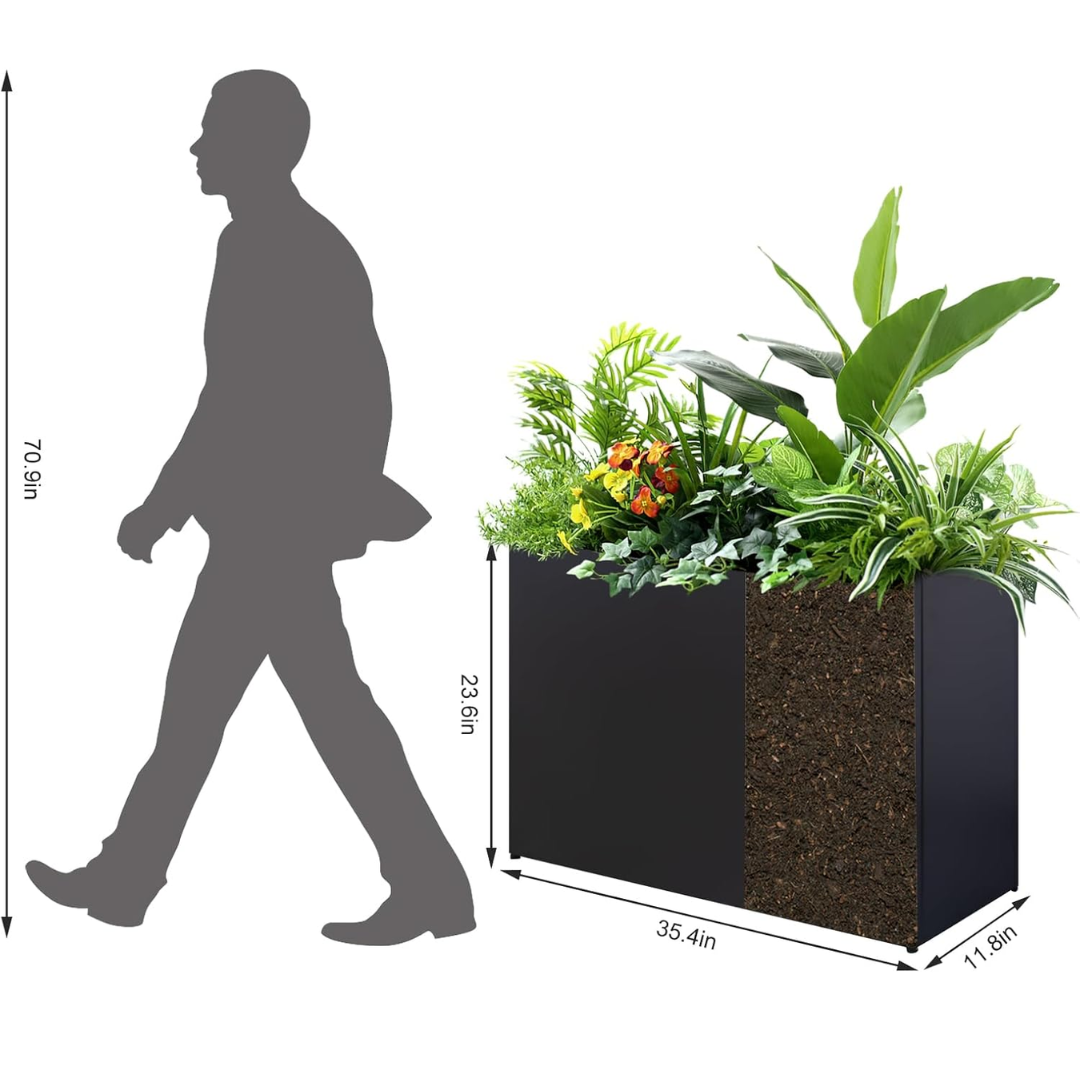 Galvanized Steel Planter with  Plants