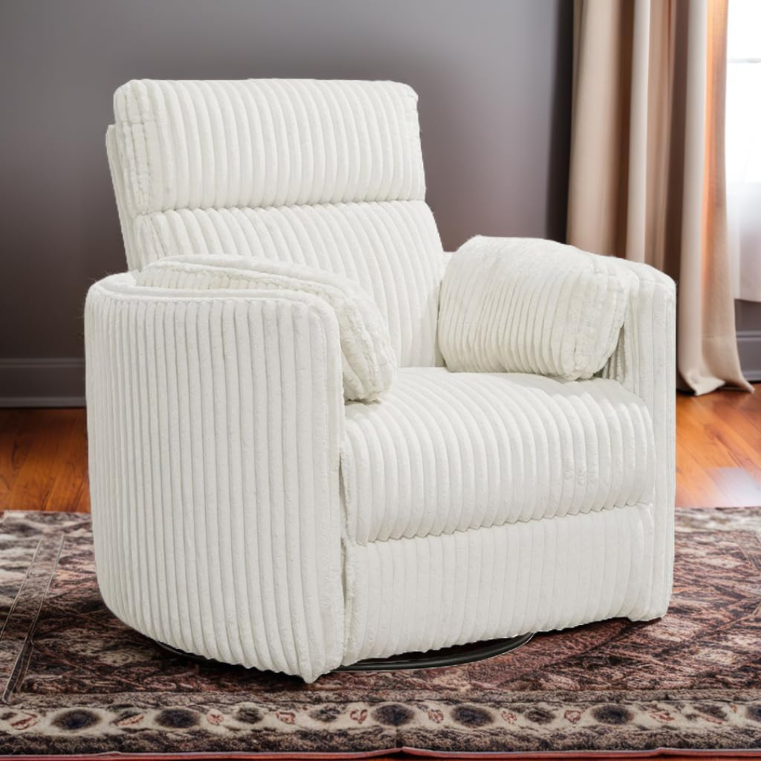 Swivel Glider Recliner in Ivory