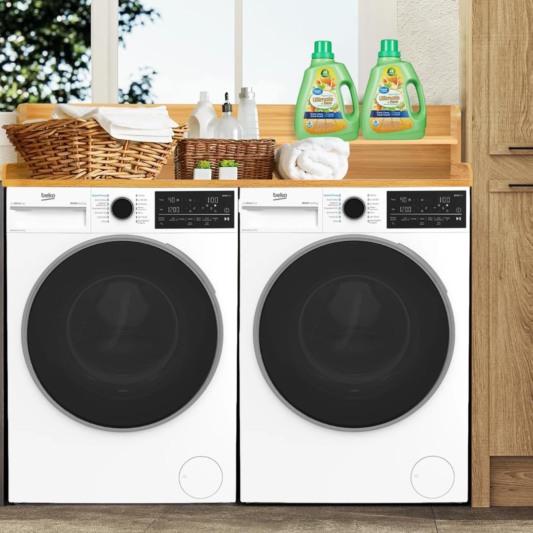 Laundry Countertop with 2-Tier Shelf