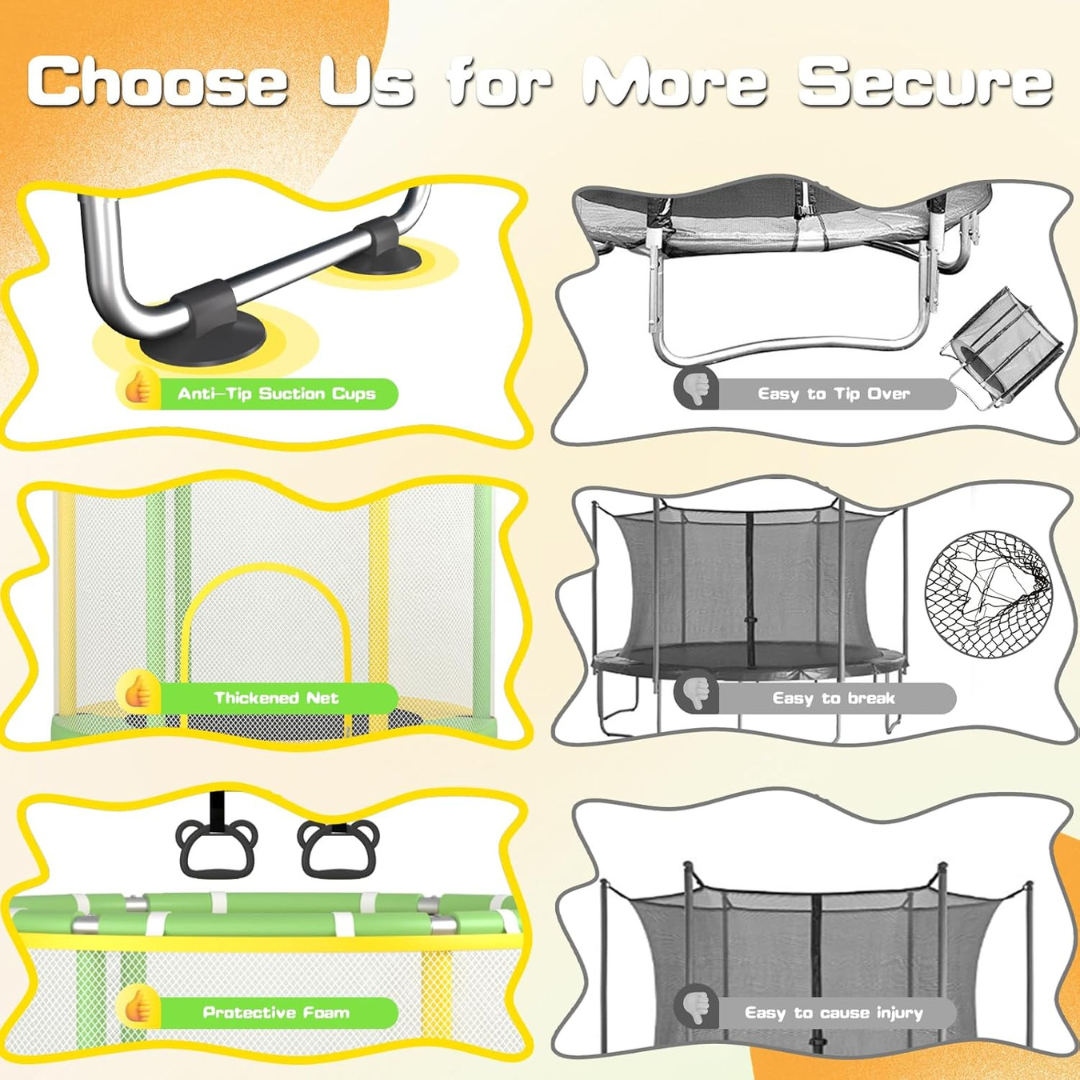 Trampoline for Kids with Enclosure