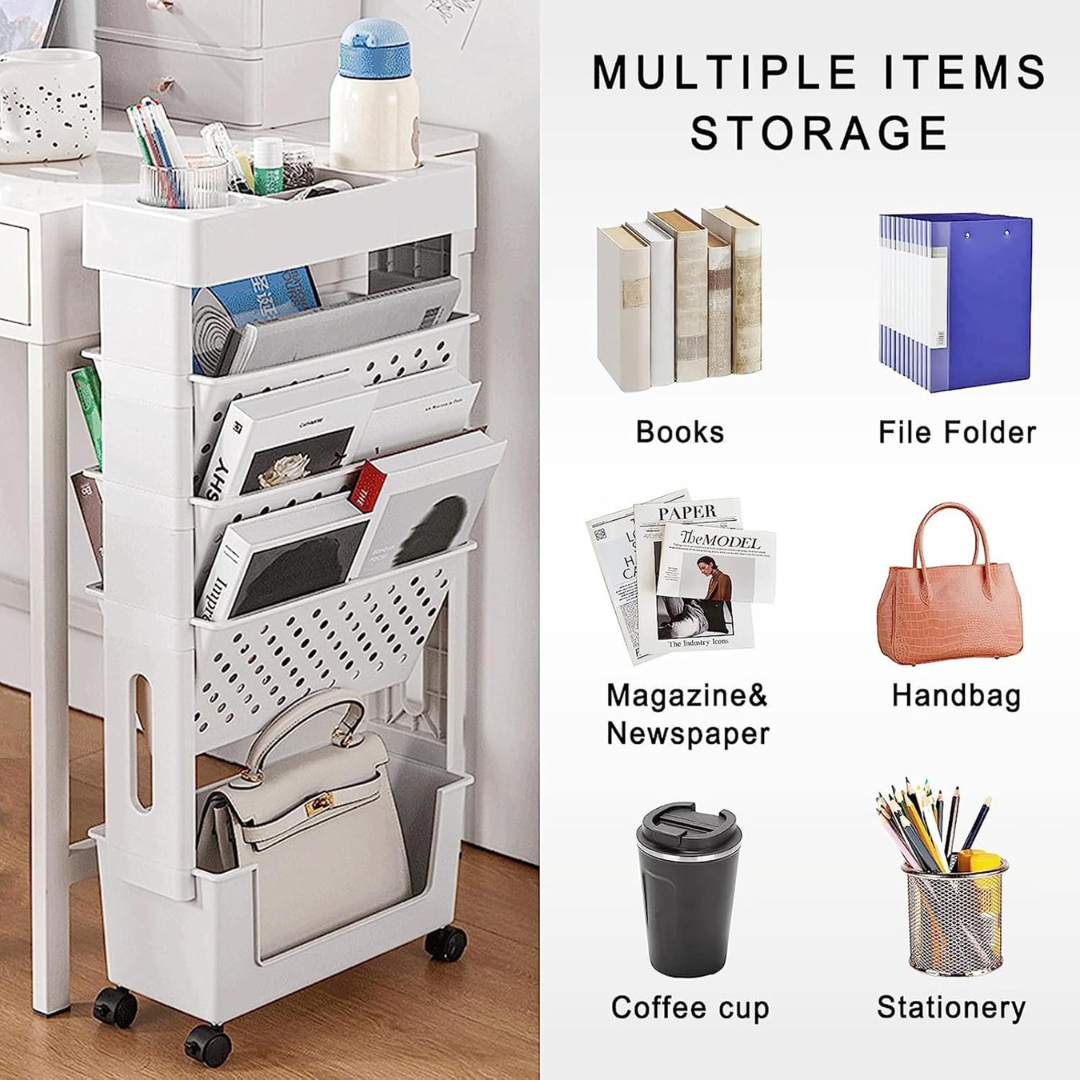 Movable Bookshelf Cart