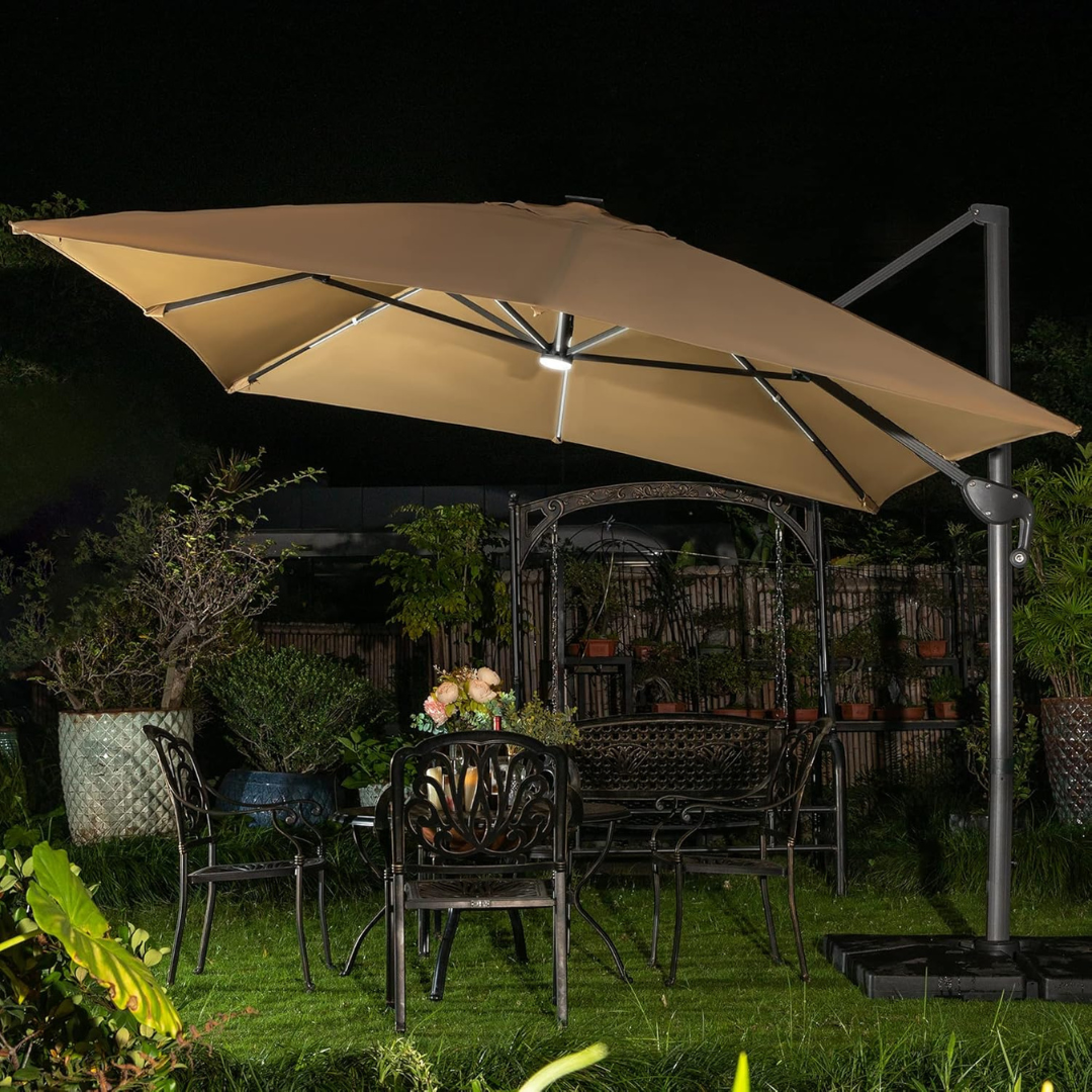 LED Solar Patio Umbrella -360°Rotation