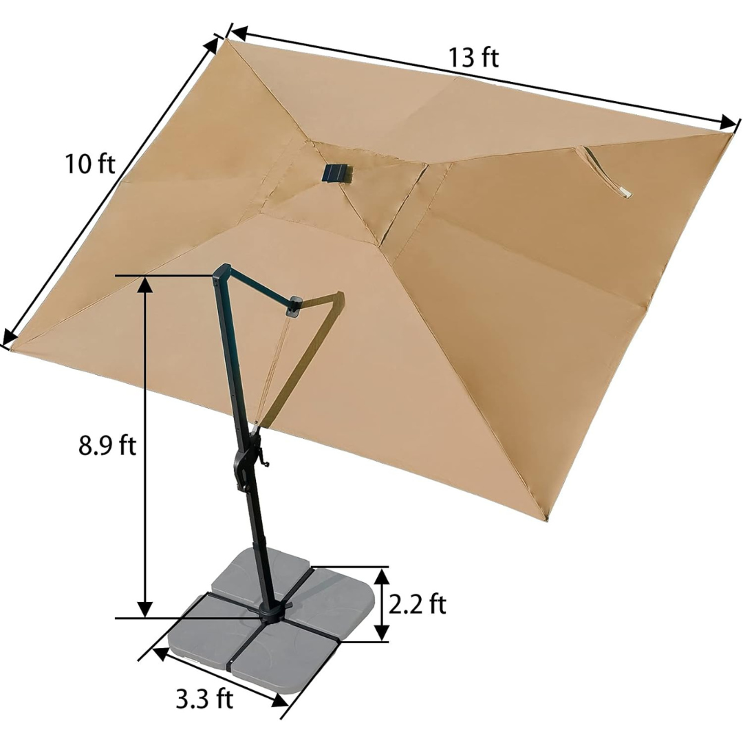 LED Solar Patio Umbrella -360°Rotation