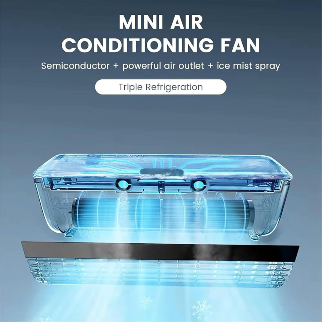 Rechargeable Fan, 3-Speed Spray, Portable Air Cooler