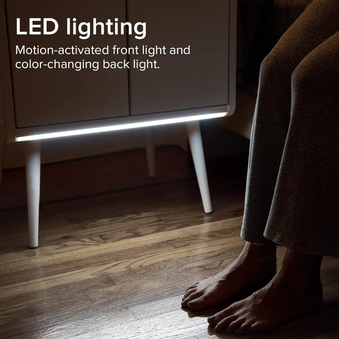 Smart Side/Nightstand Table - with Cooling Drawer, Wireless Charging, Bluetooth Speakers, USB-C and 120V outlets, LED Light