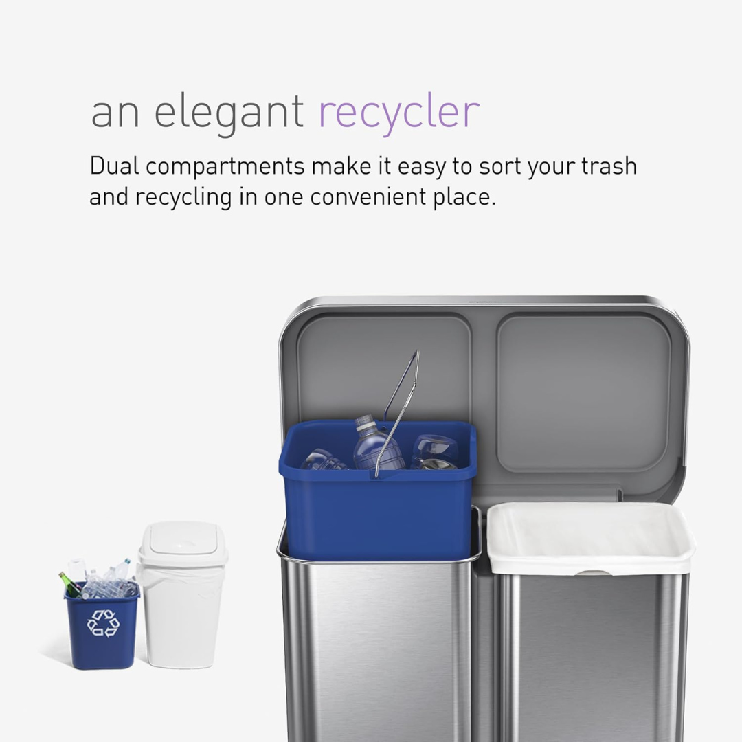 Dual Compartment Kitchen Trash Can