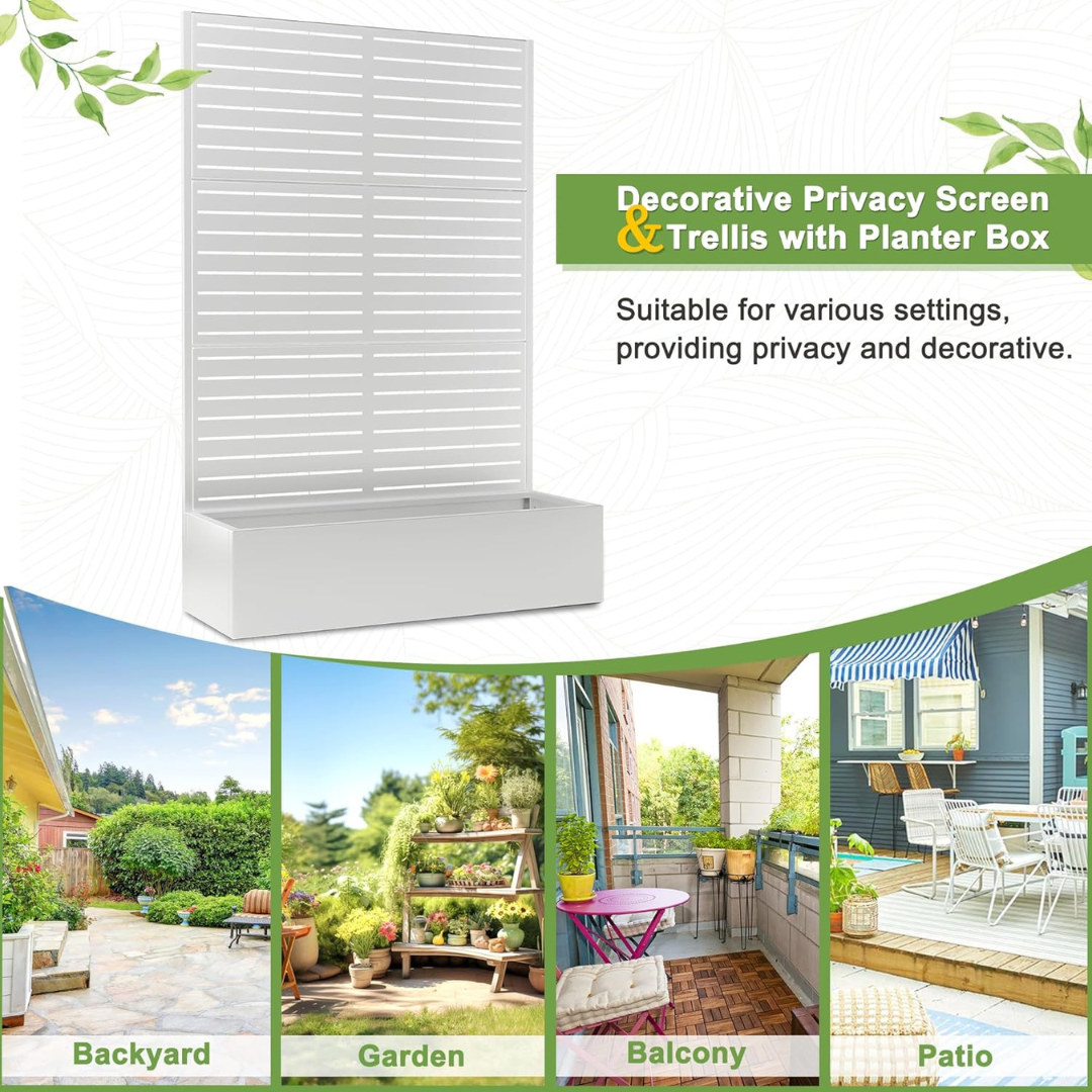 Metal Raised Garden Bed with Trellis