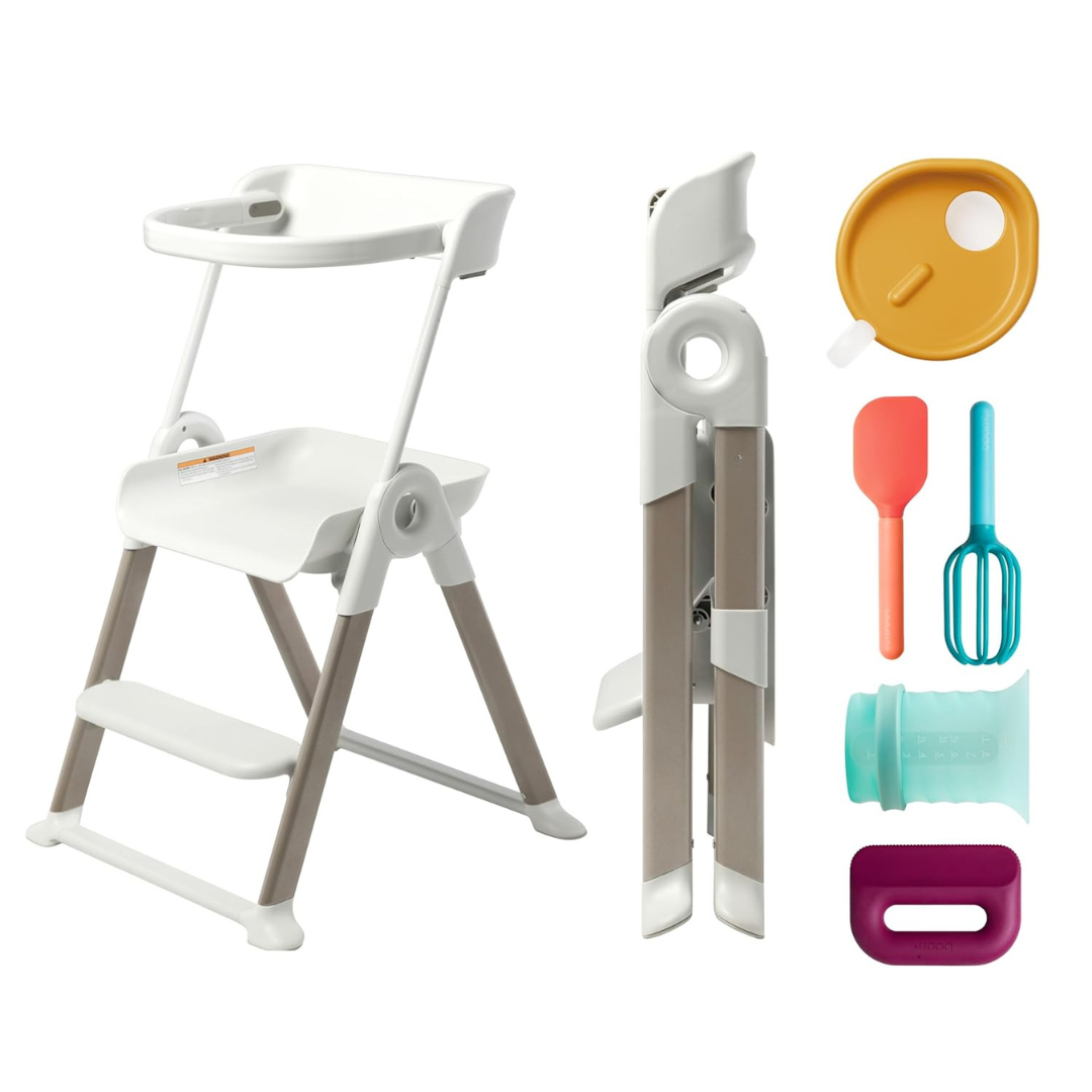 Kids Cooking Set and Folding Step Stool