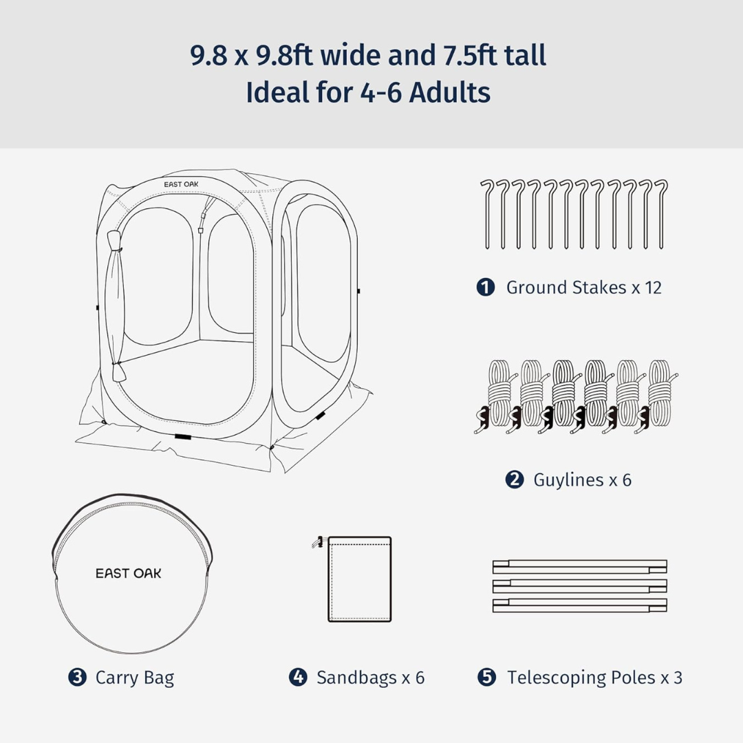 Screen House Tent Pop-Up -- Portable Screen Room Canopy
