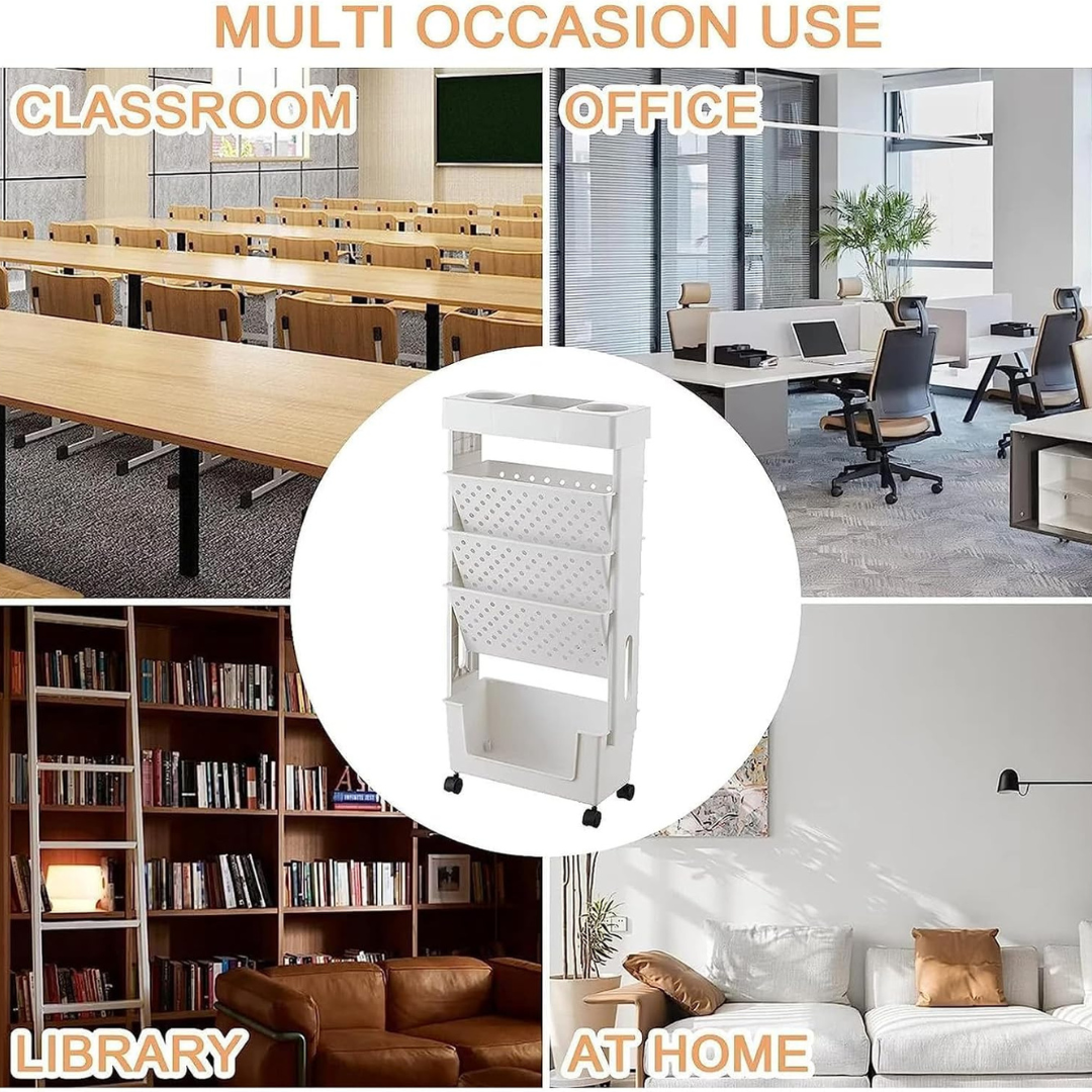 Movable Bookshelf Cart