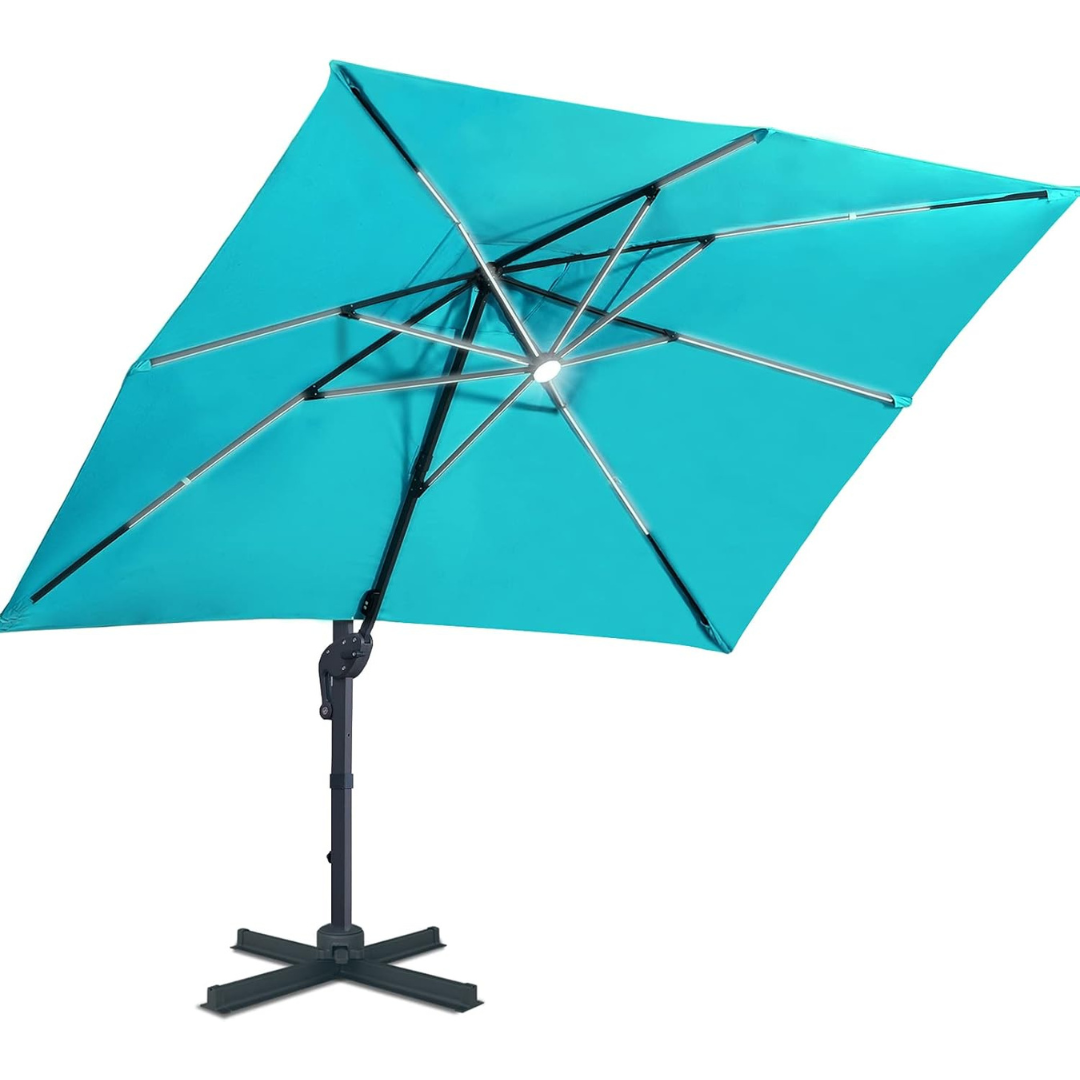 LED Solar Patio Umbrella -360°Rotation