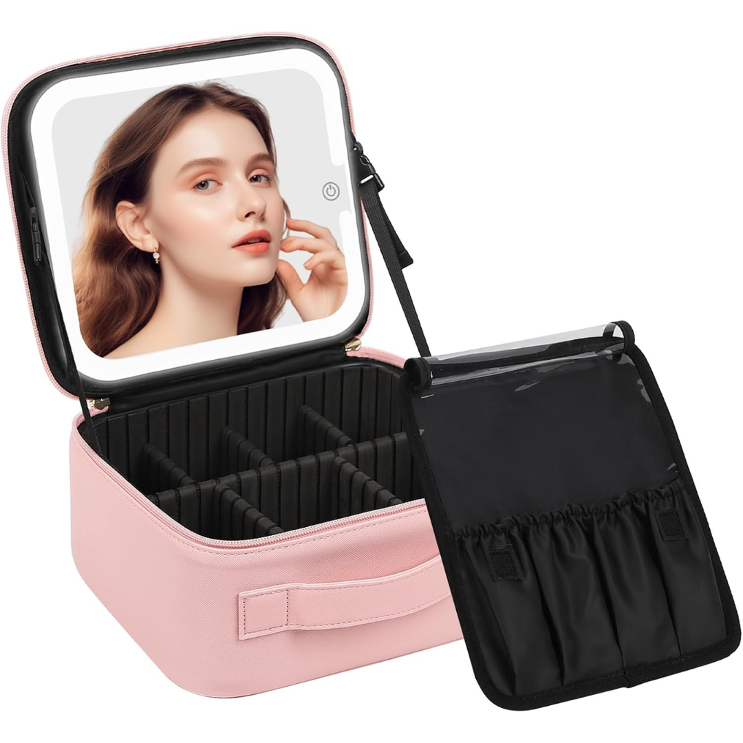 Makeup Bag with LED Mirror