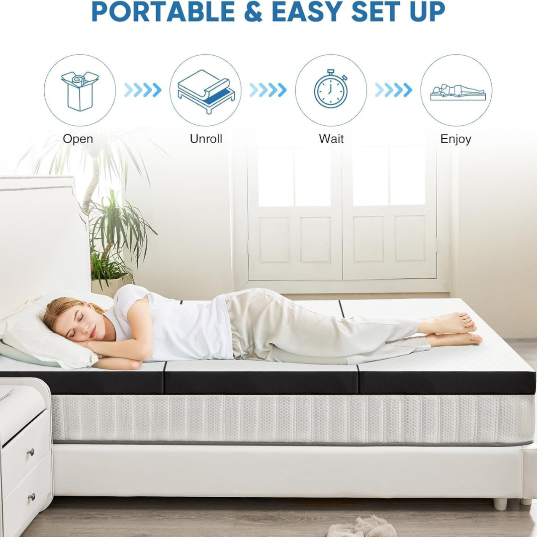 Tri-fold Memory Foam Topper
