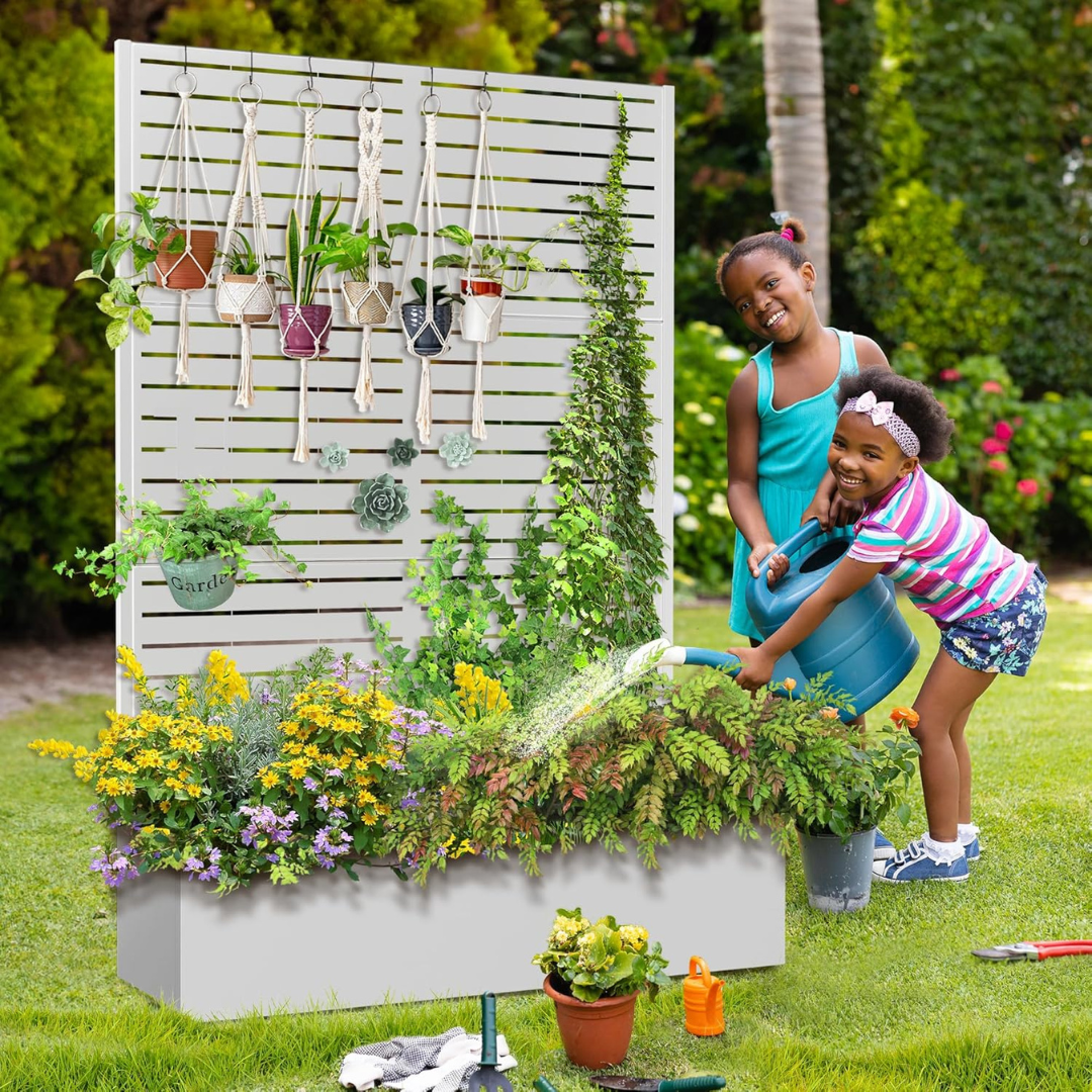 Metal Raised Garden Bed with Trellis