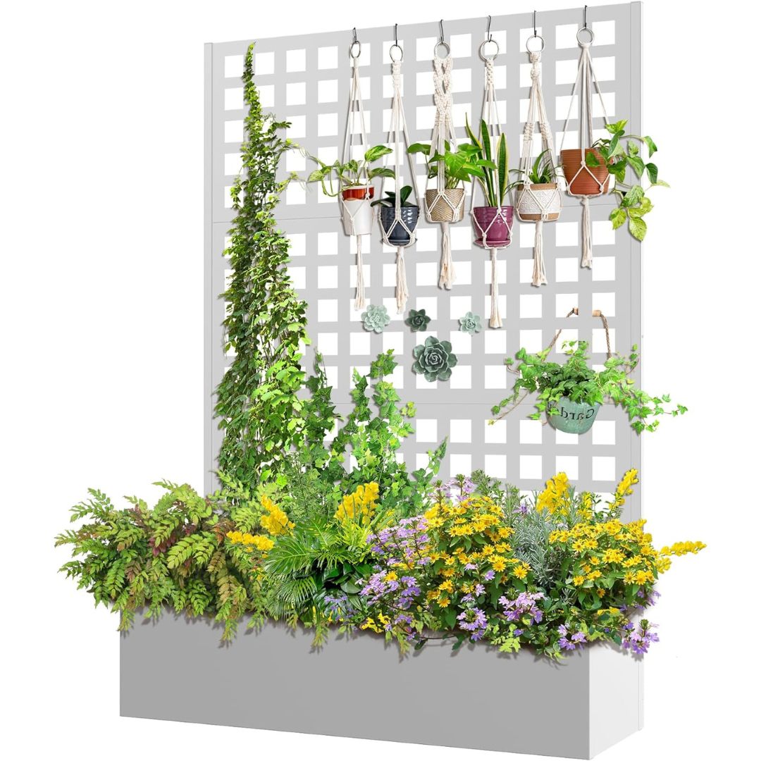 Metal Raised Garden Bed with Trellis