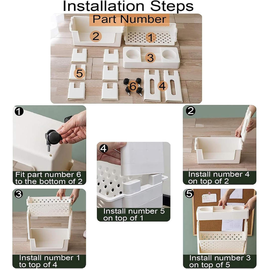 Movable Bookshelf Cart