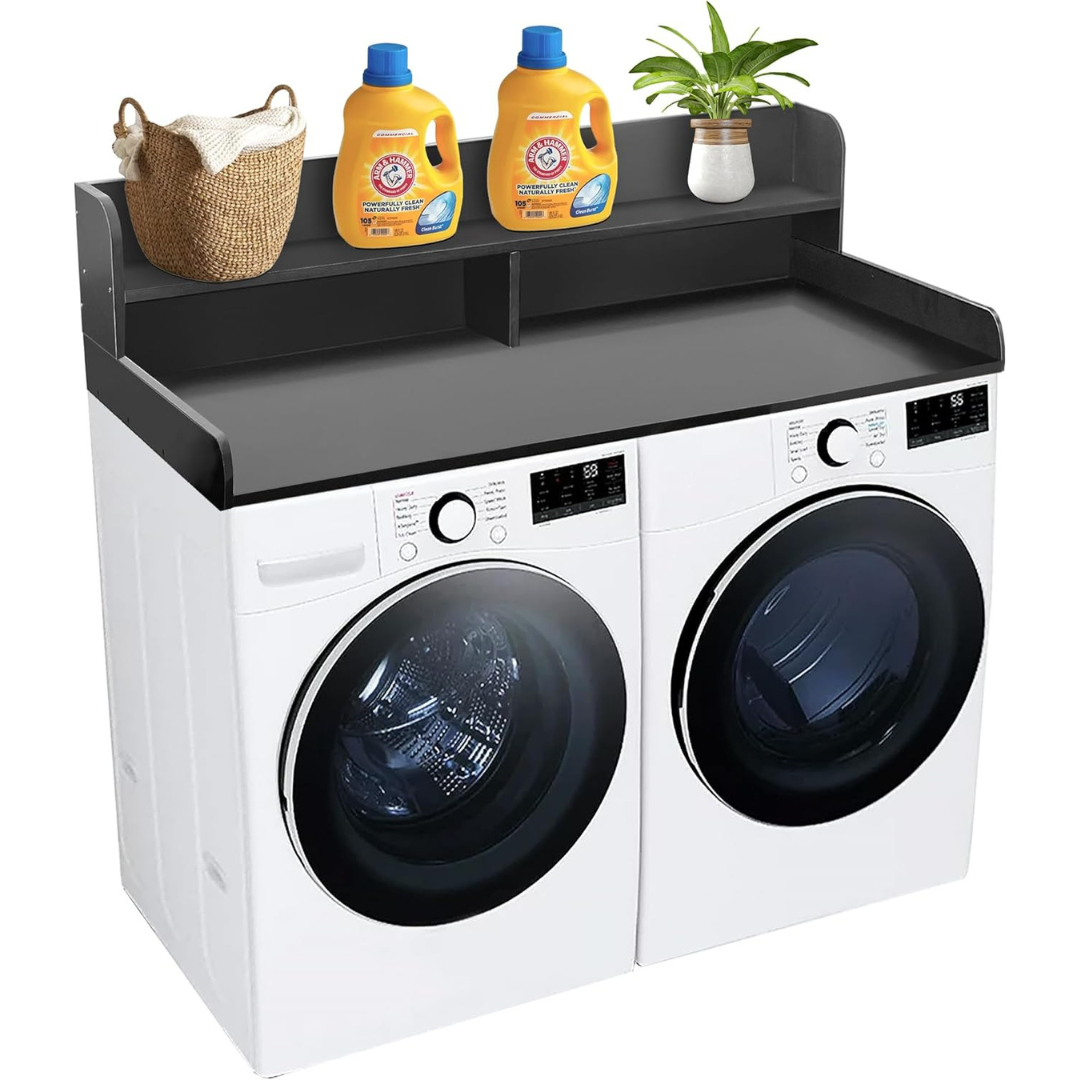 Laundry Countertop with 2-Tier Shelf